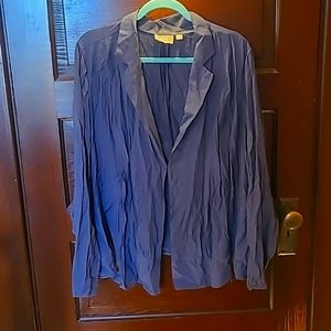 Gray long sleeve short topper by Kelly, size 26W